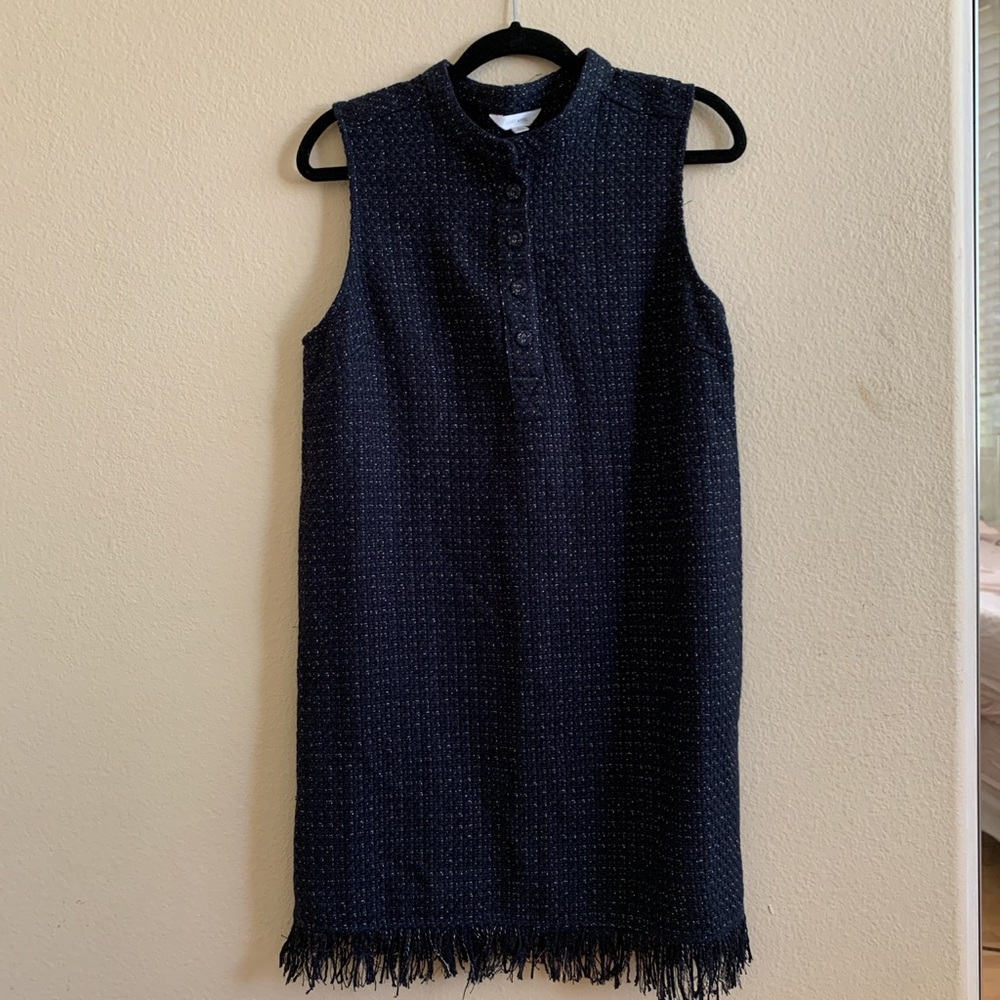 NAVY TWEED DRESS